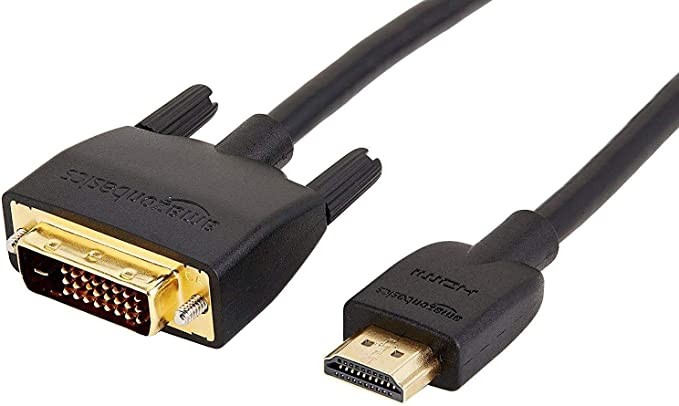 AmazonBasics Amazon HI HI TO DVI adapter cable, 1 pack black, 6 ft. (approx. 1 .8m)