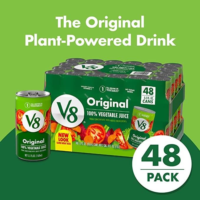 V8 Original 100% Vegetable Juice, 5.5 Ounce, 48 Count