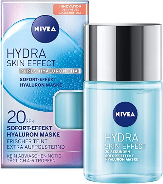 Nivea Hydra Skin Effect Instant Effect 20 Seconds Hyaluronic Acid Mask, 100ml, Morning & Night Treatment Mask with Pure Hyaluronic Acid [HA].